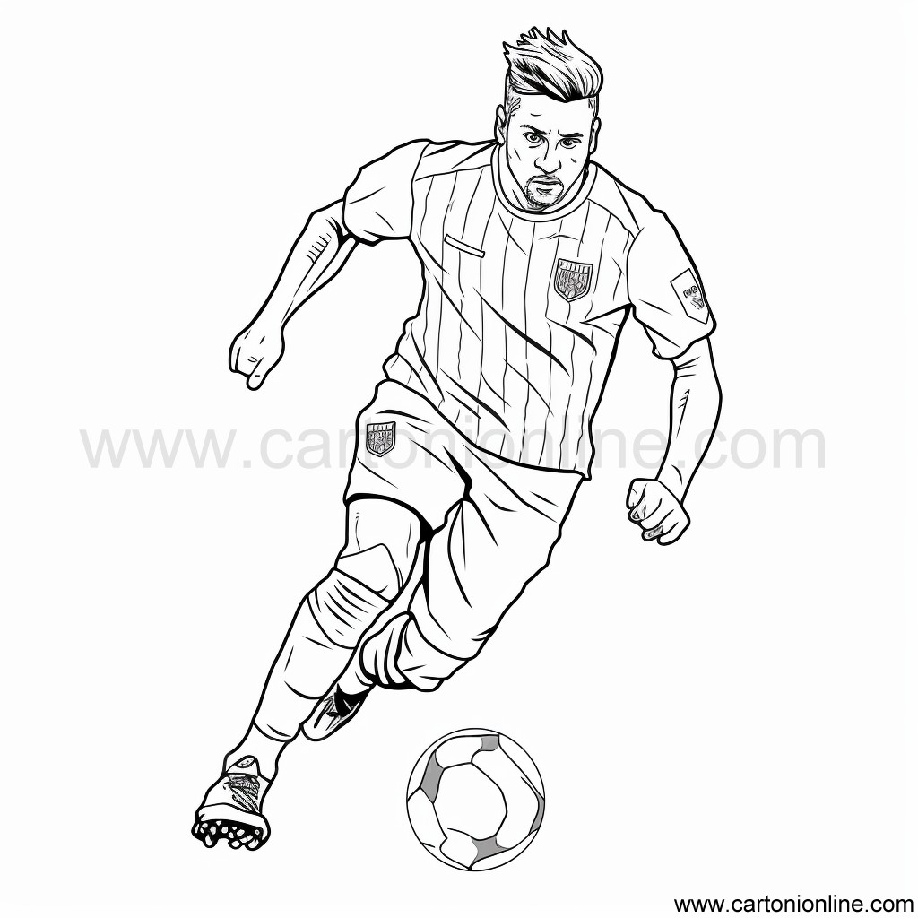 Desenho 42 de jogador de futebol para imprimir e colorir