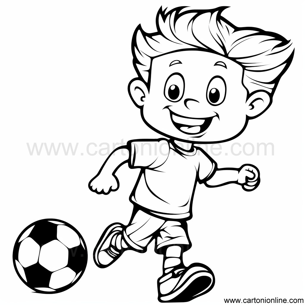 Drawing 43 of soccer player to print and color