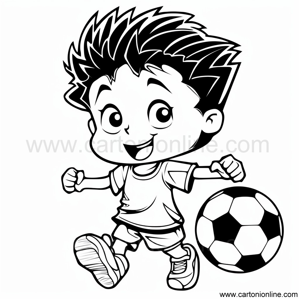 Soccer player 48 coloring page to print and color
