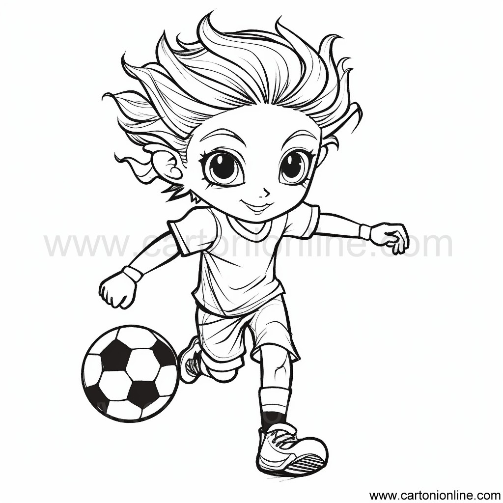 Soccer player 50 coloring page to print and color