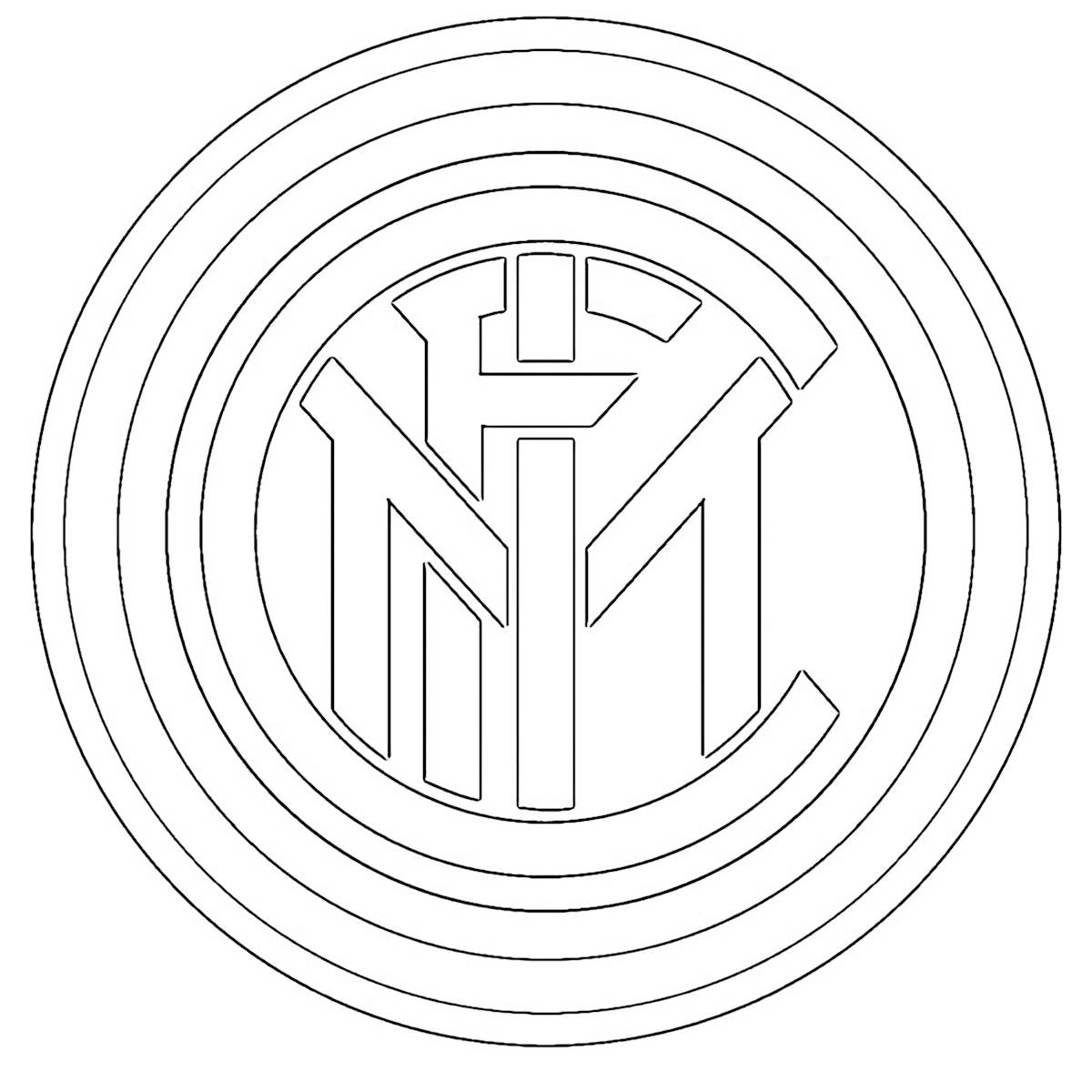 Inter Milan shield coloring page to print and color