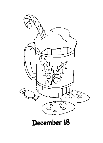 Drawing 18 of the Advent Calendar to print and color