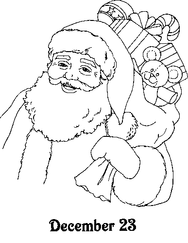 Drawing 23 from Advent calendar coloring page to print and coloring
