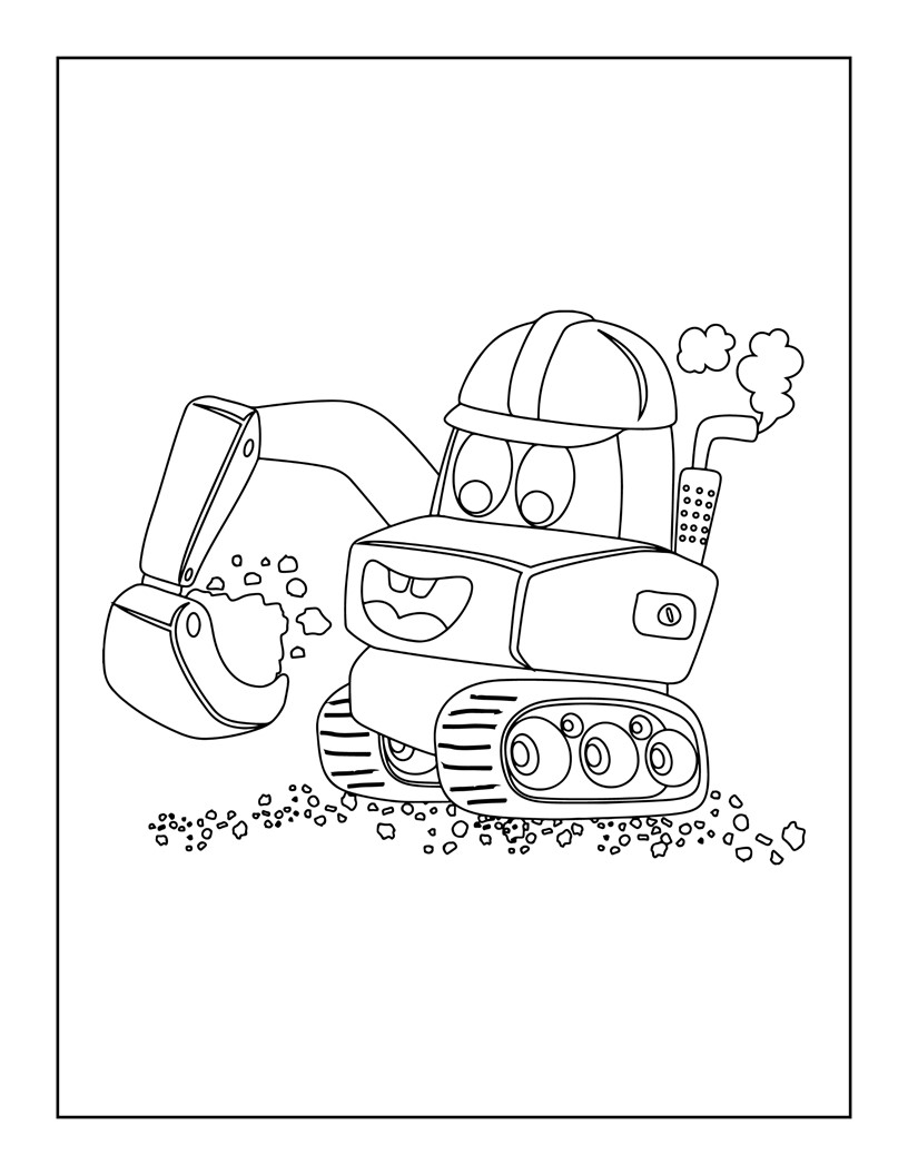Truck en bulldozer kleurplaat