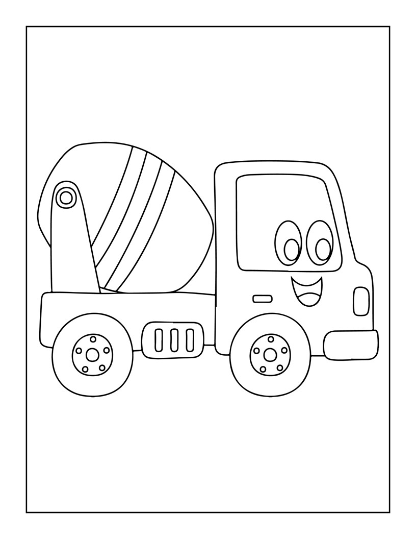 Coloriage - Camion et bulldozer