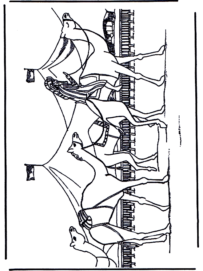 Tekening 7 van kamelen om af te drukken en te kleuren