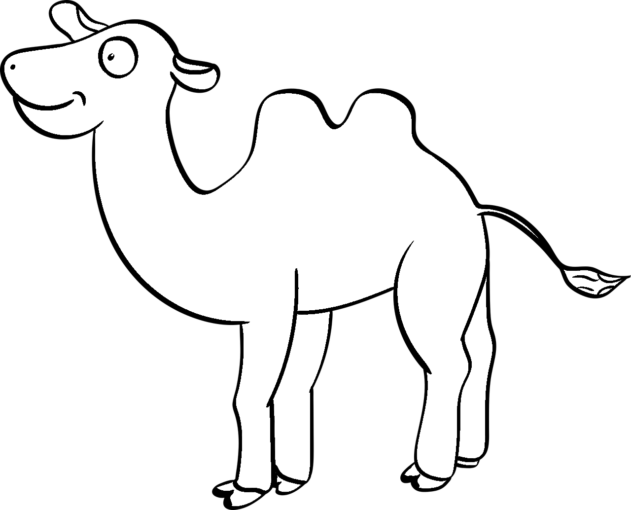 Disegno da colorare di cammello stile cartone animato