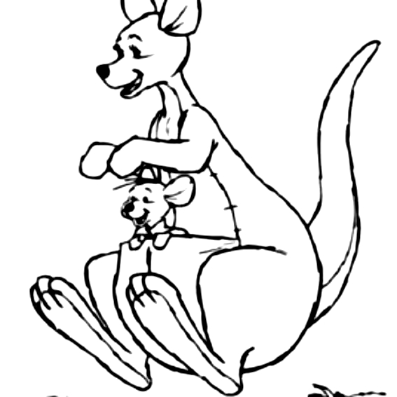 Coloriage 18 des kangourous  imprimer et colorier