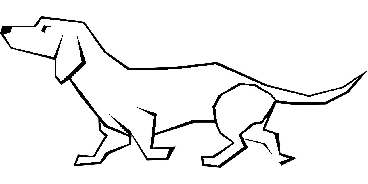 シンプルなダックスフント犬のデザインり絵