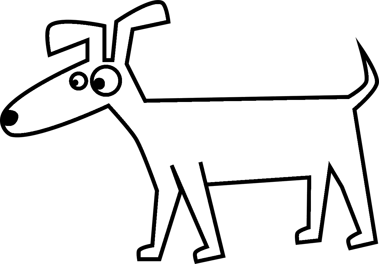 Página para colorear de perro dachshund de estilo de dibujos animados