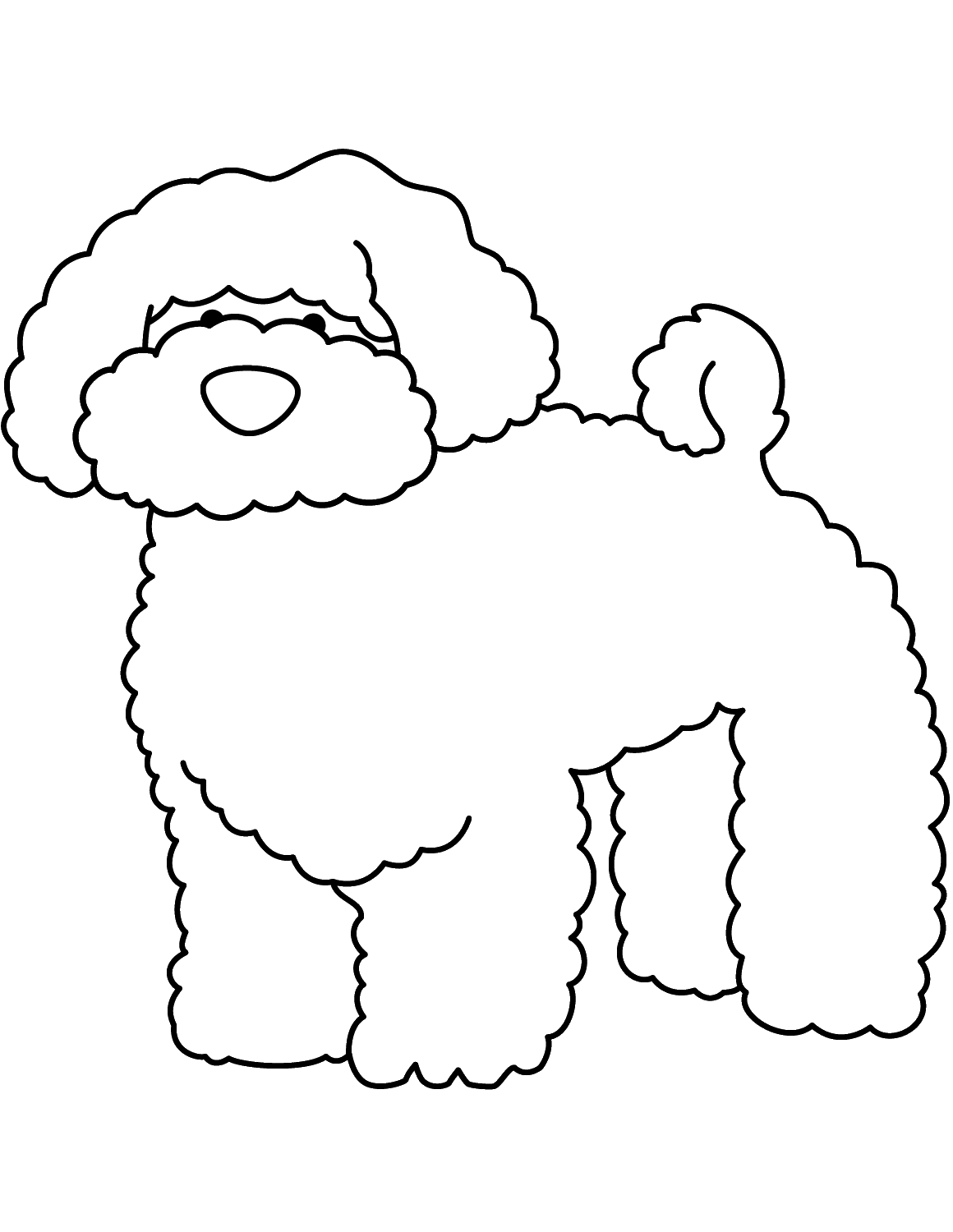 Bichon câine de colorat stil de desene animate