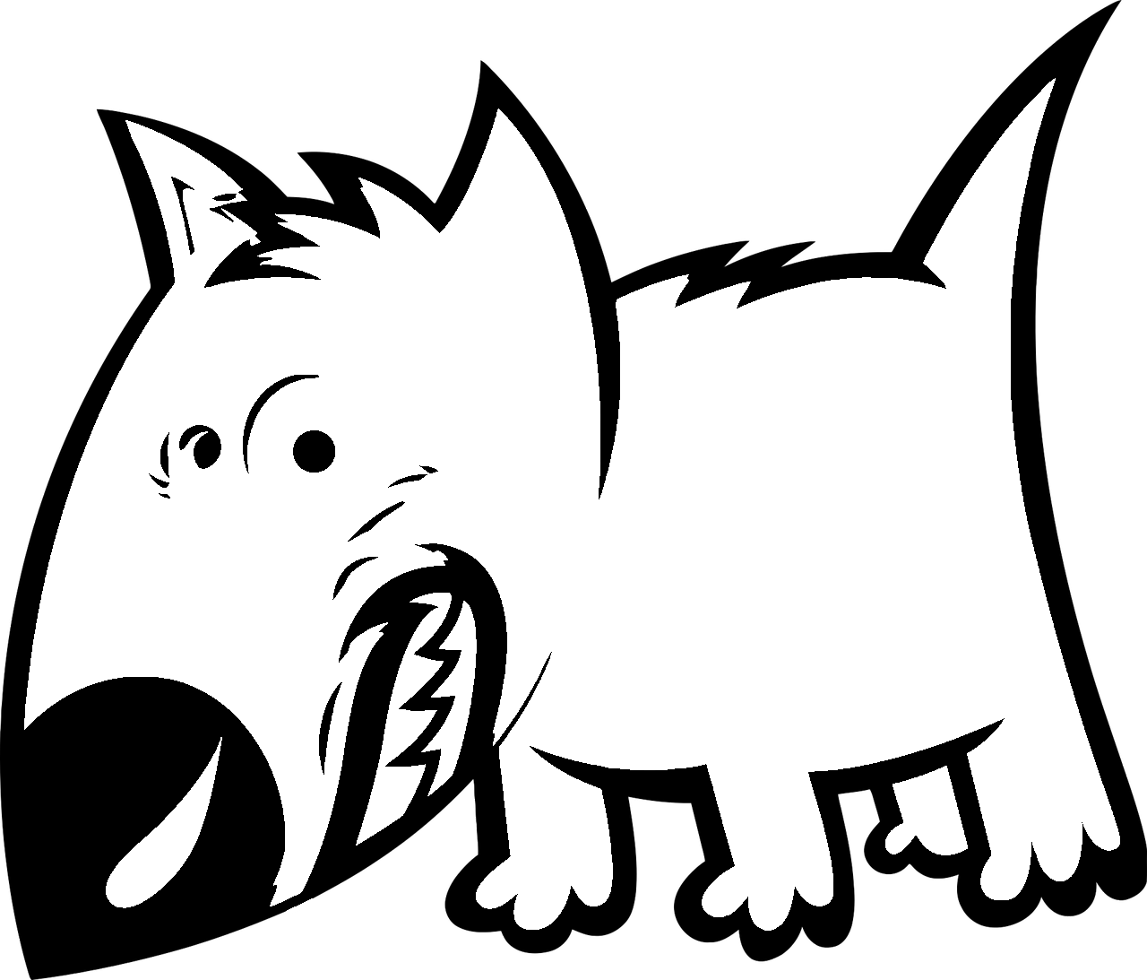 Pagina de colorat umoristică a stilului de desene animate Bull Terrier Dog