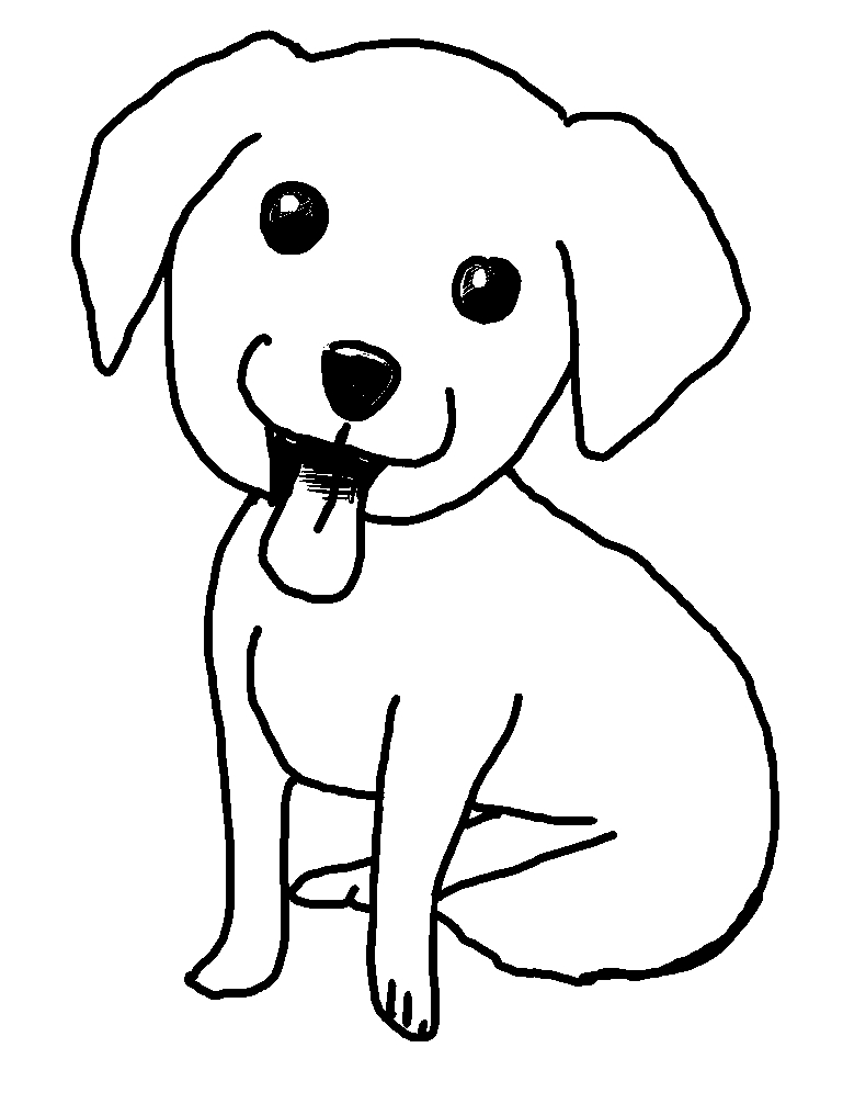 Cartoon stijl Labrador puppy hondje kleurplaat