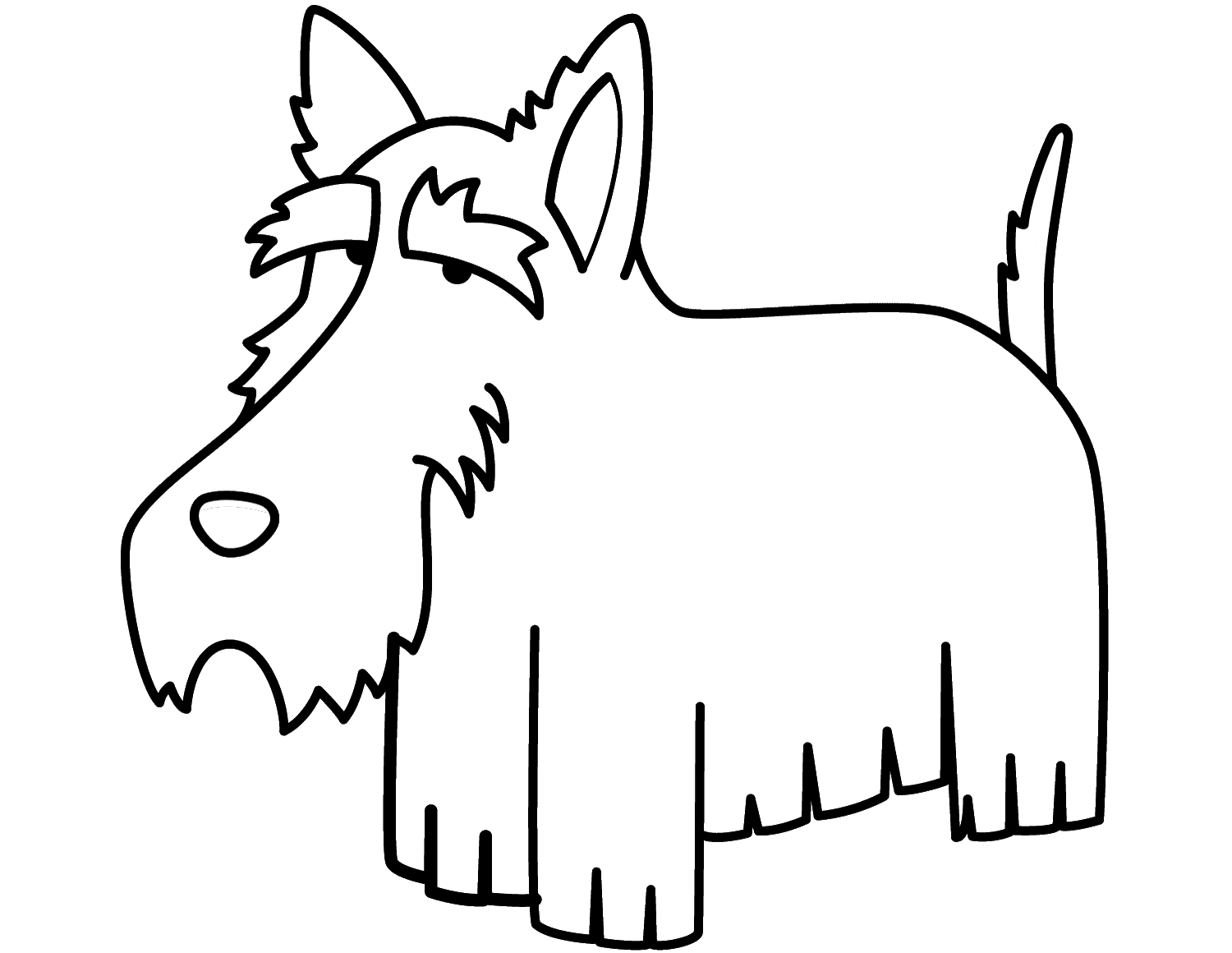 Estilo de dibujos animados de página para colorear de perro Fox Terrier