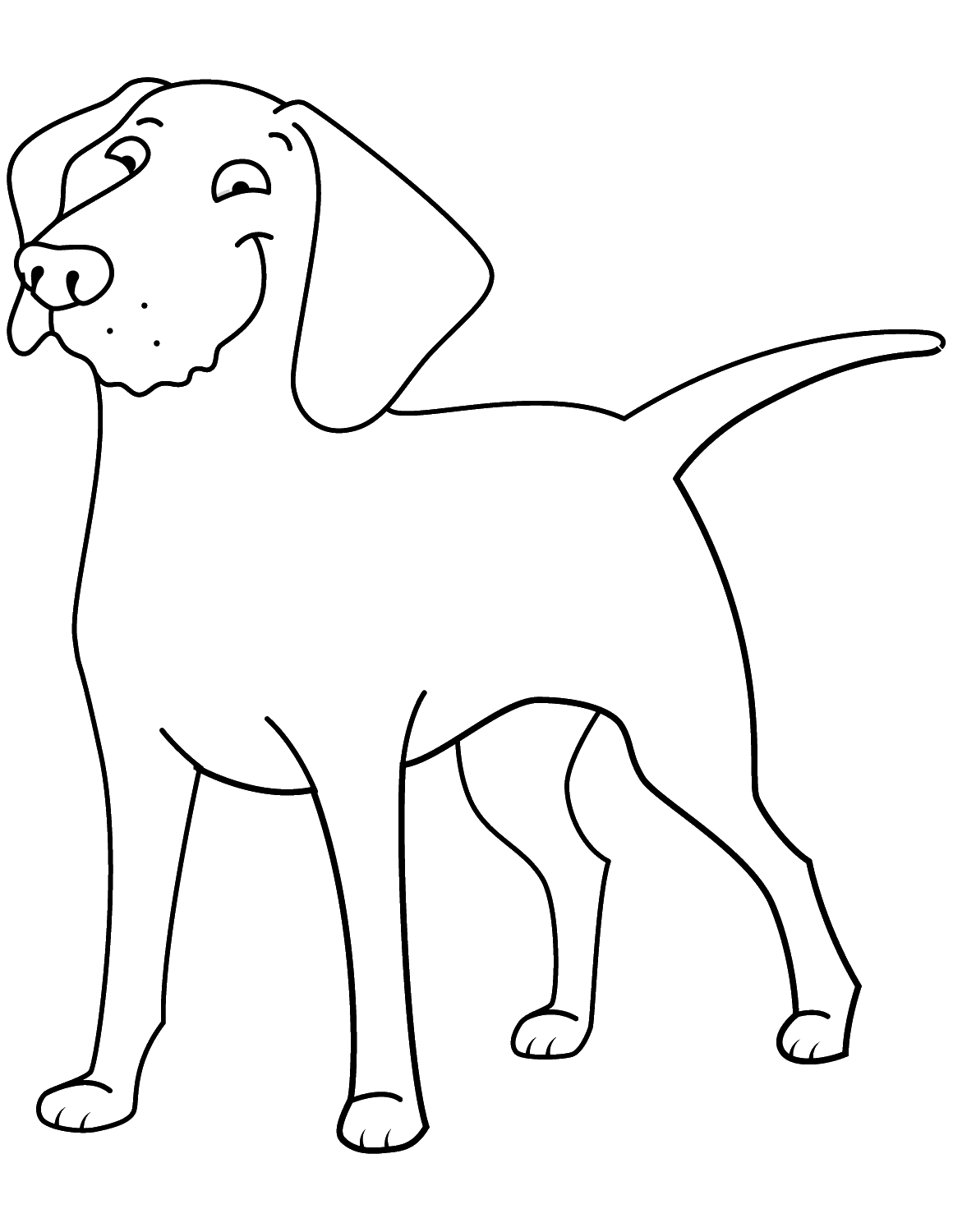 Estilo de dibujos animados de página para colorear de perro Golden Retriever