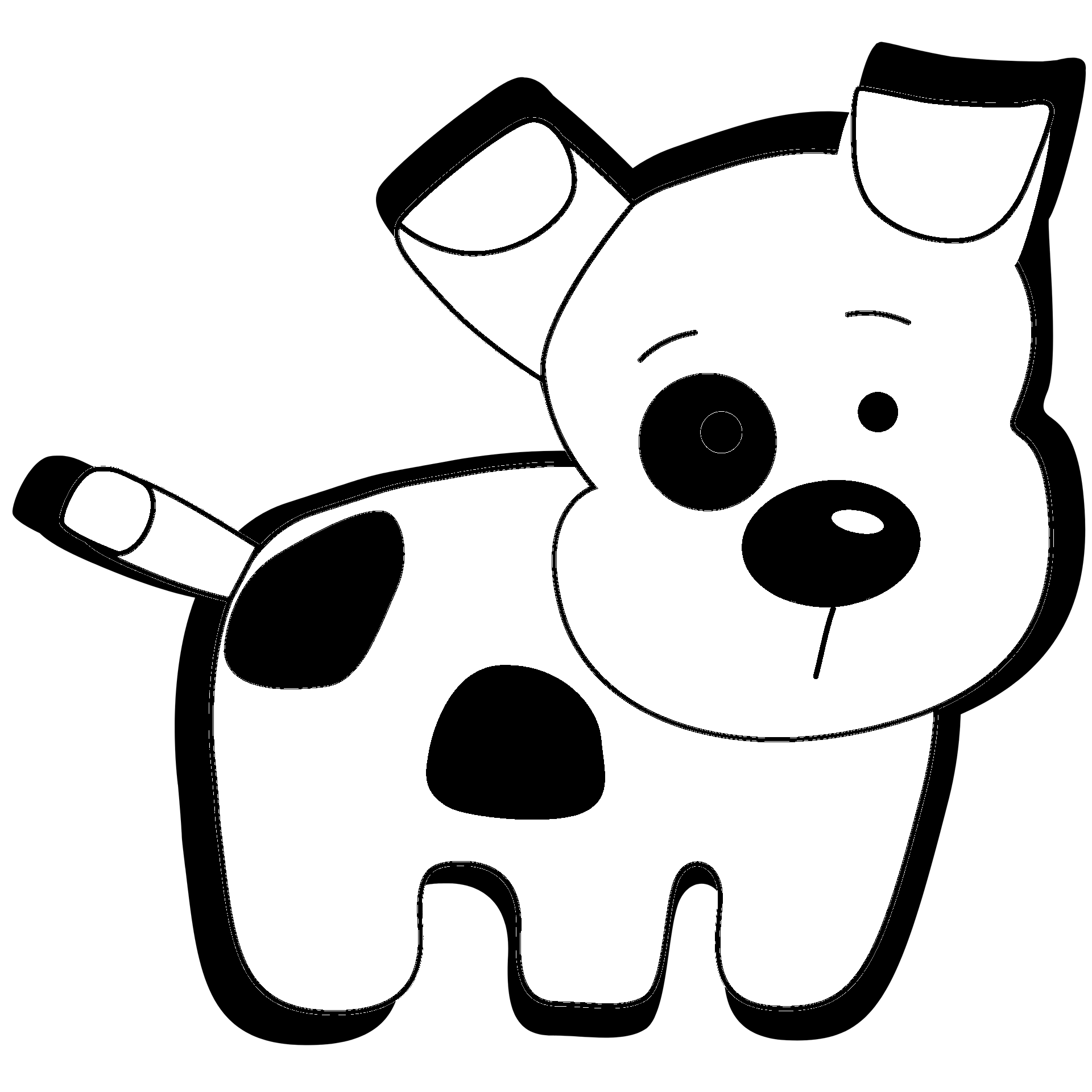 Página para colorear de estilo de dibujos animados de perro Jack Russel