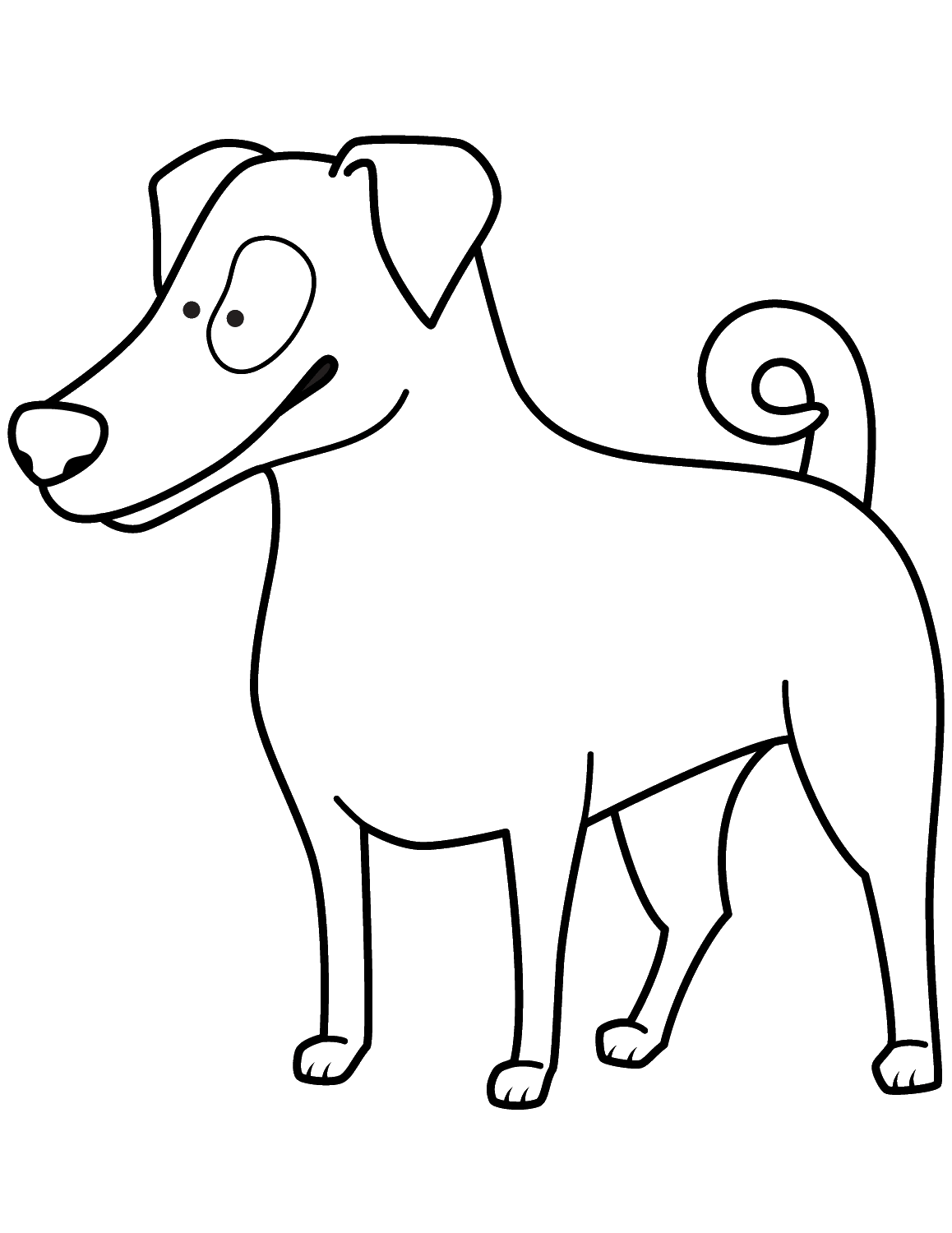 Disegno da colorare di cane Jack Russell terrier stile cartone animato