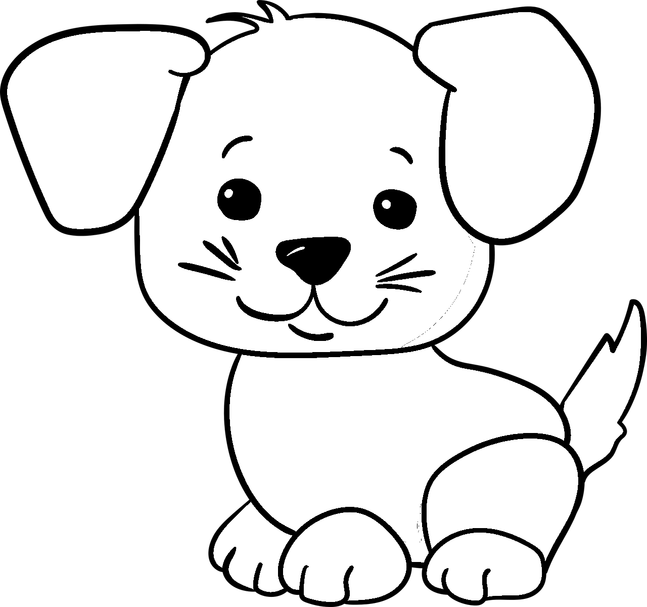 Página para colorear de cachorro de perro para niños