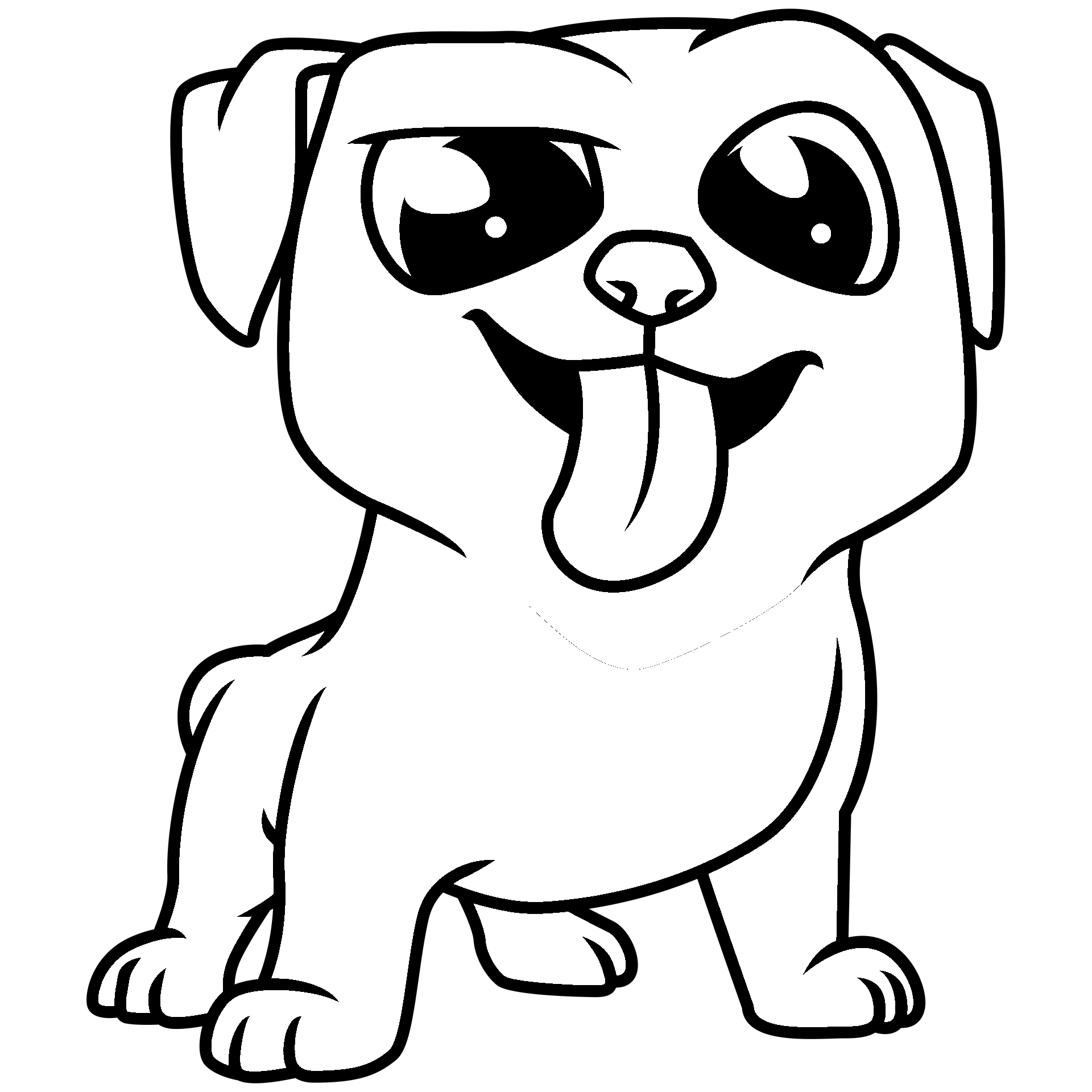 Disegno da colorare di cucciolo di cane Rottweiler stile kawaii
