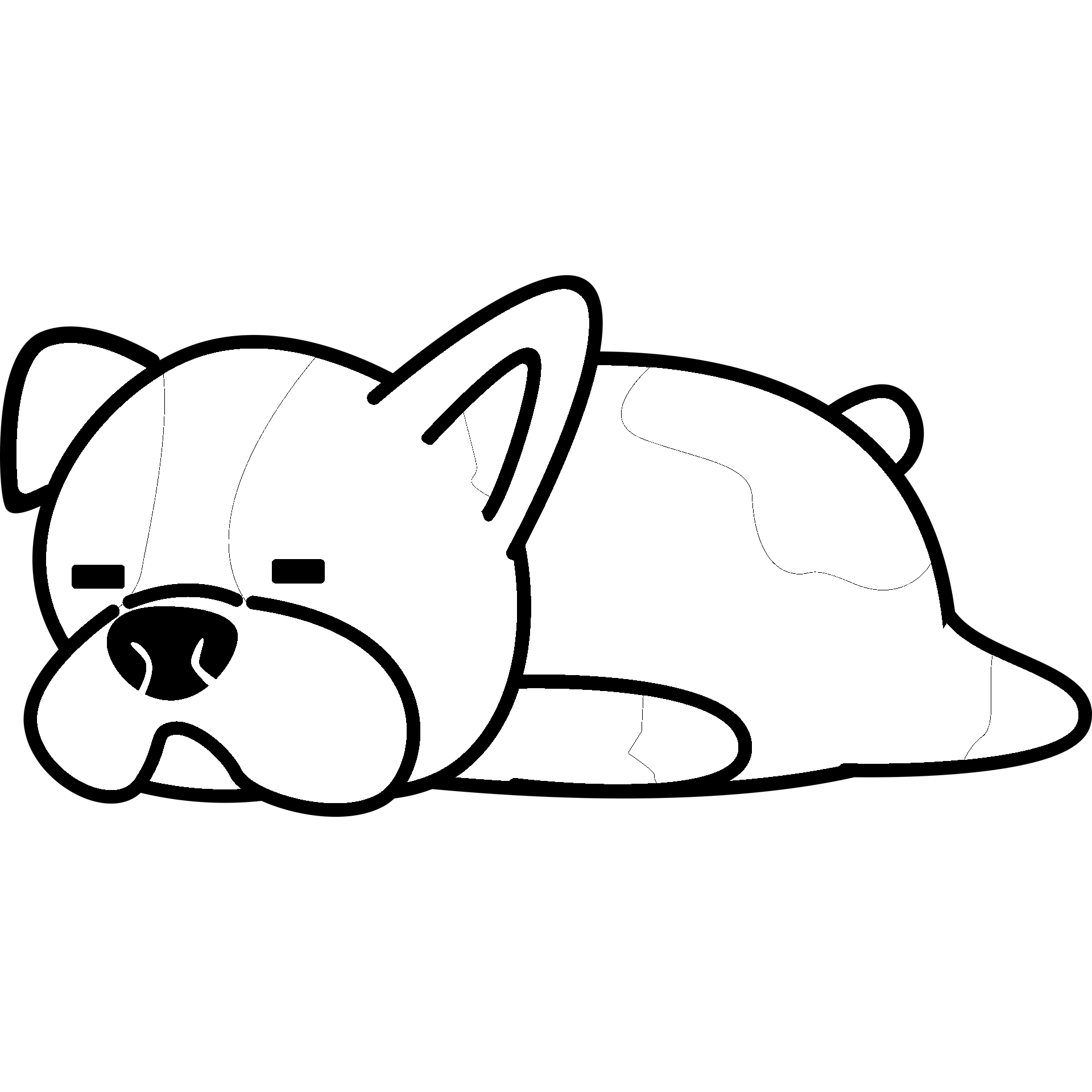 Dibujo de perro durmiendo humorístico para colorear