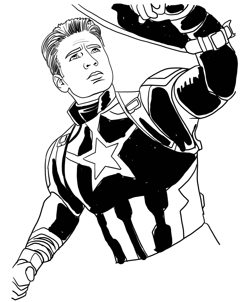 Disegno di Capitan America di Avengers Endgame da stampare e colorare