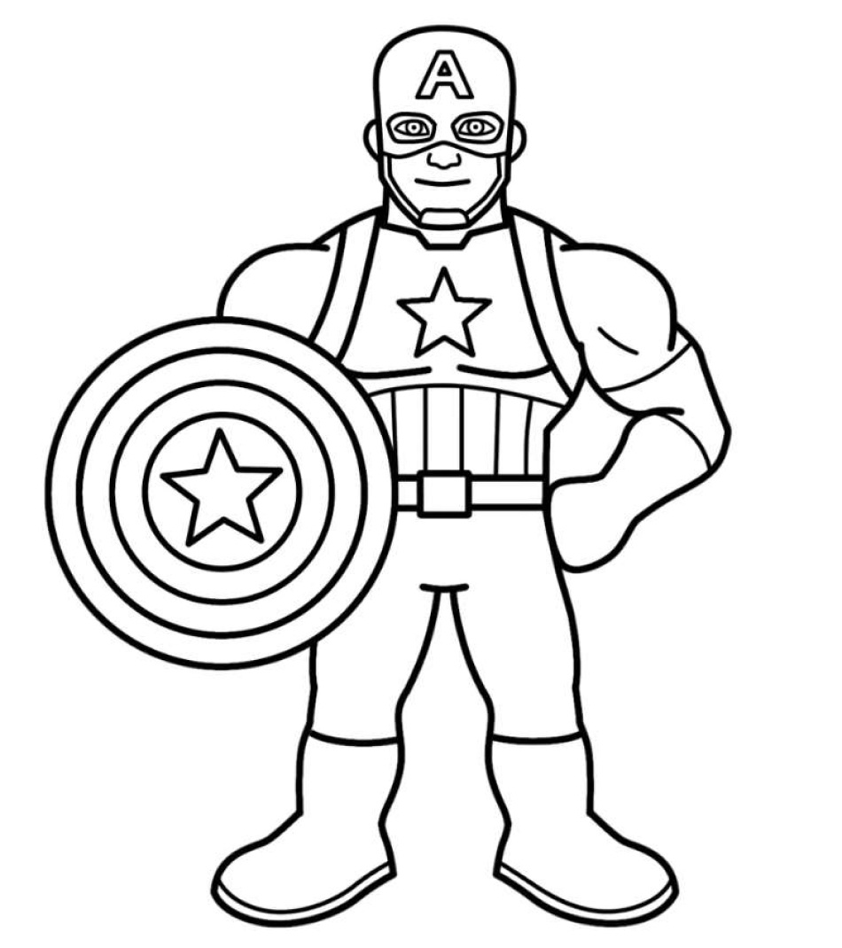 Coloriage 32 de Captain America  imprimer et colorier