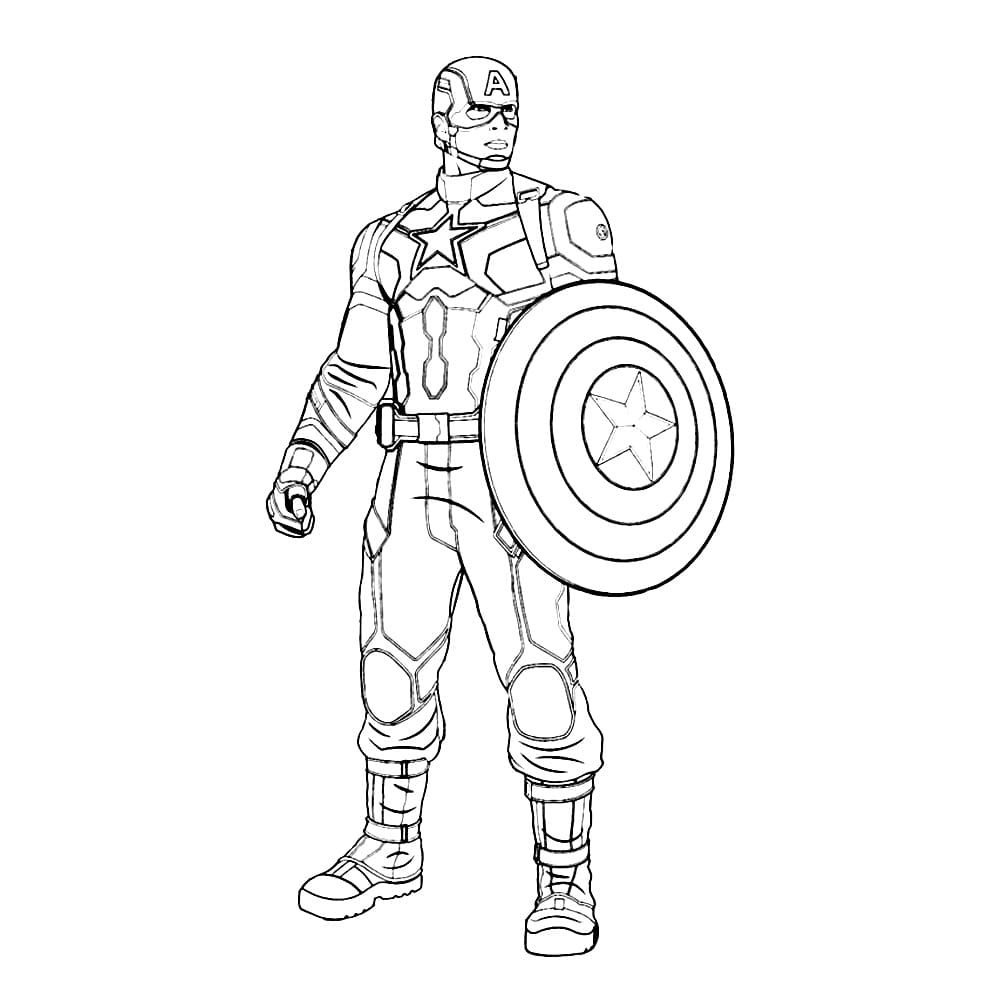Pagini de colorat Captain America