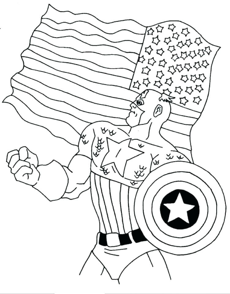 Coloriage 41 de Captain America  imprimer et colorier