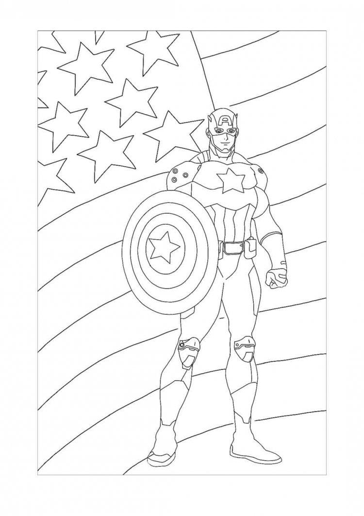Coloriage 45 de Captain America à imprimer et colorier