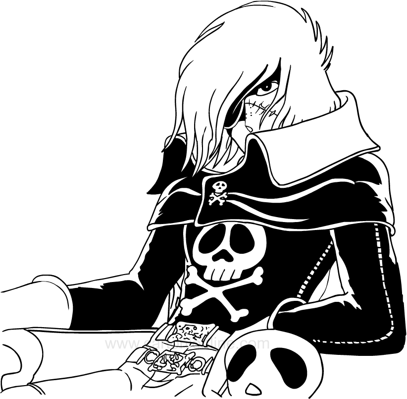 Captain Harlock coloring page to print and color