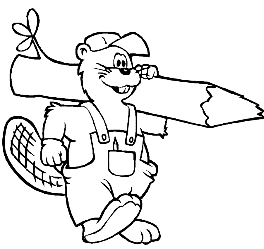Beaver dibujo para imprimir y colorear