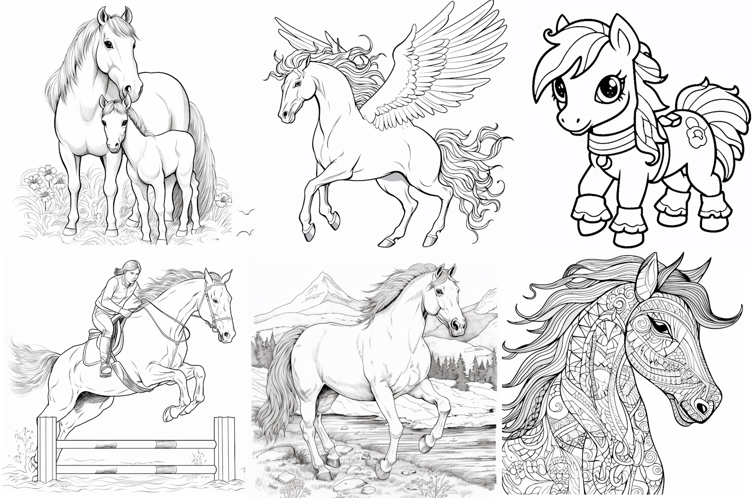 Dibujos de caballos para colorear