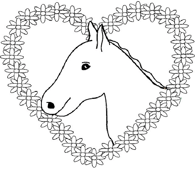 Dibujo 11 de caballos para imprimir y colorear