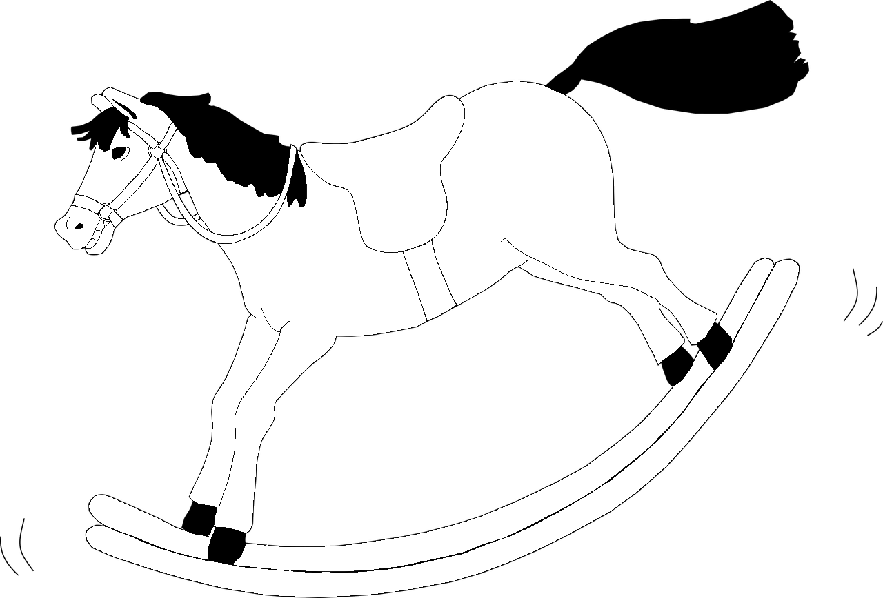 Disegno da colorare di cavallo a dondolo  