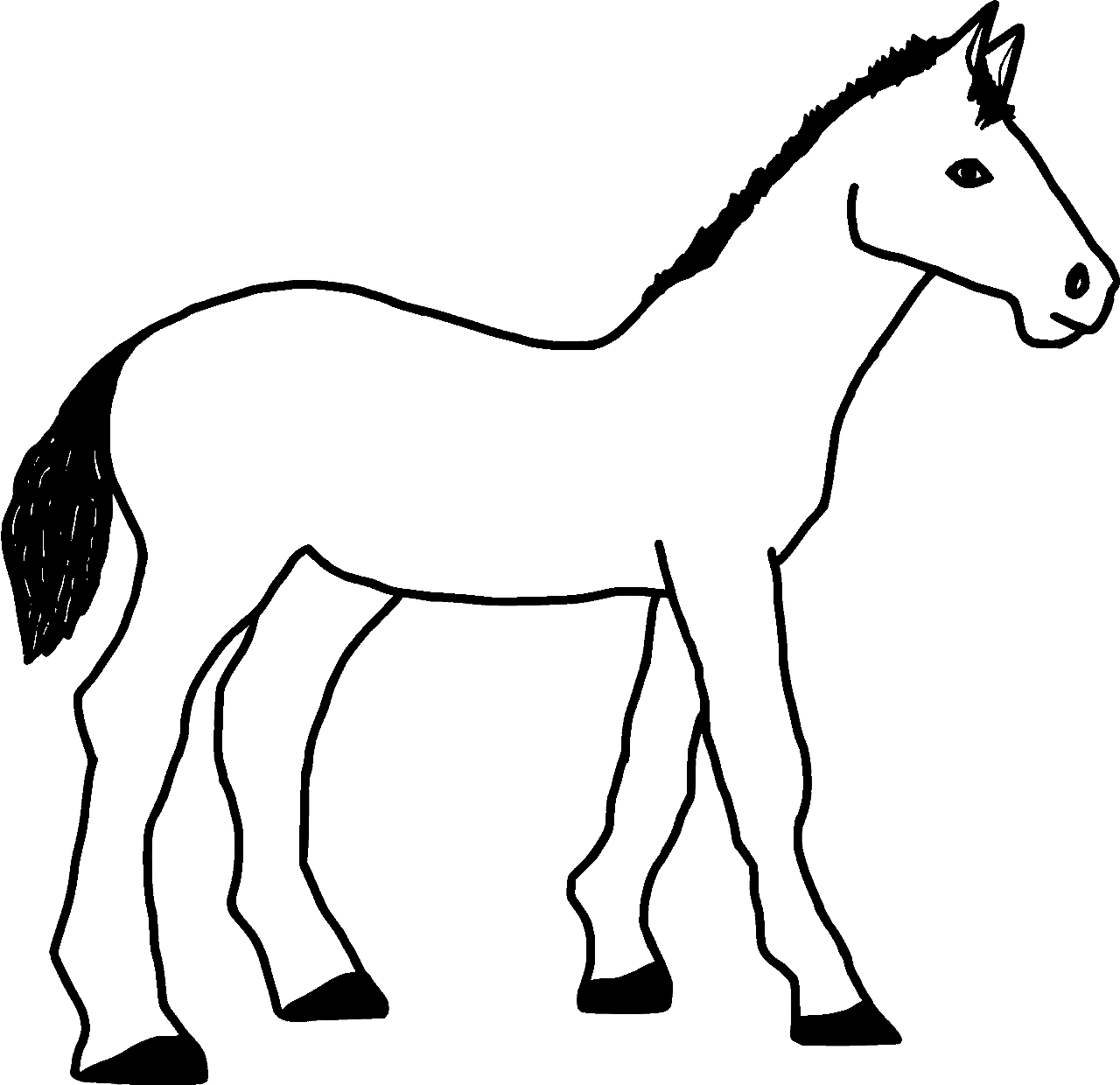 Disegno da colorare di cavallo semplice  