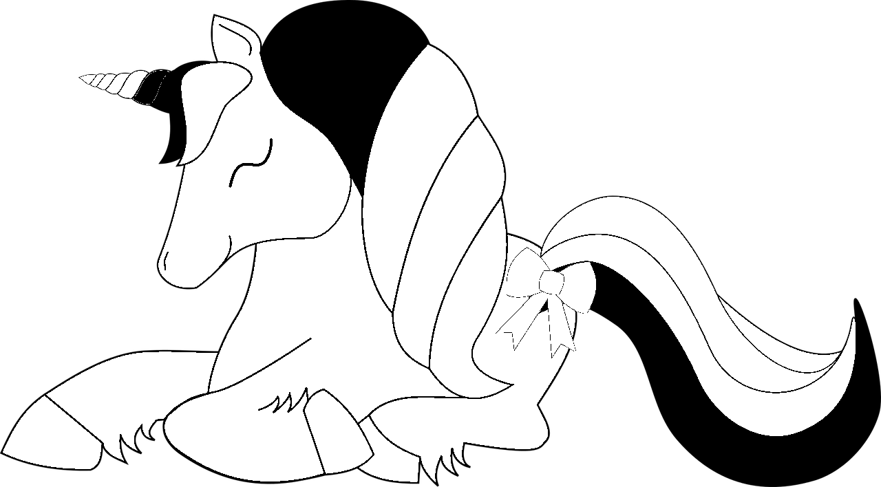 Coloring page of unicorns mother and child