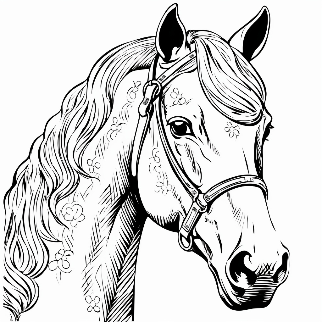 Desenho de cabeça de cavalo para colorir