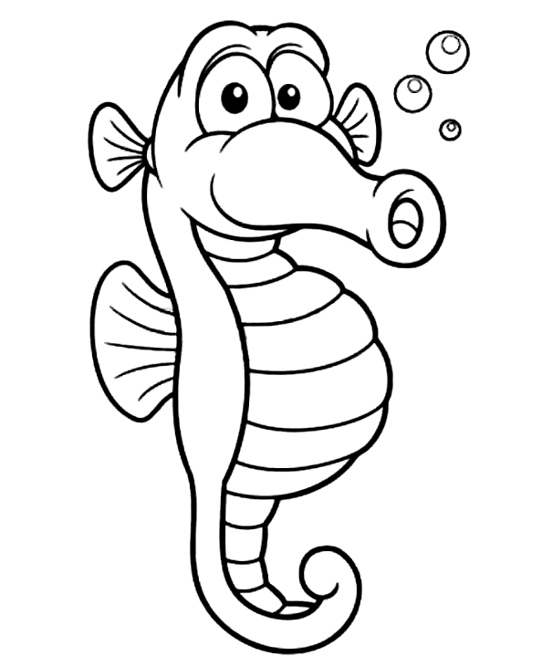 Drawing 10 from Seahorses coloring page to print and coloring