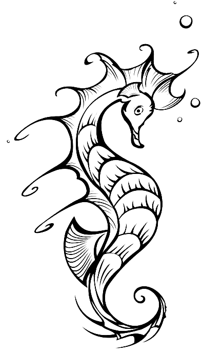 Dibujo 19 de Caballitos de mar para imprimir y colorear