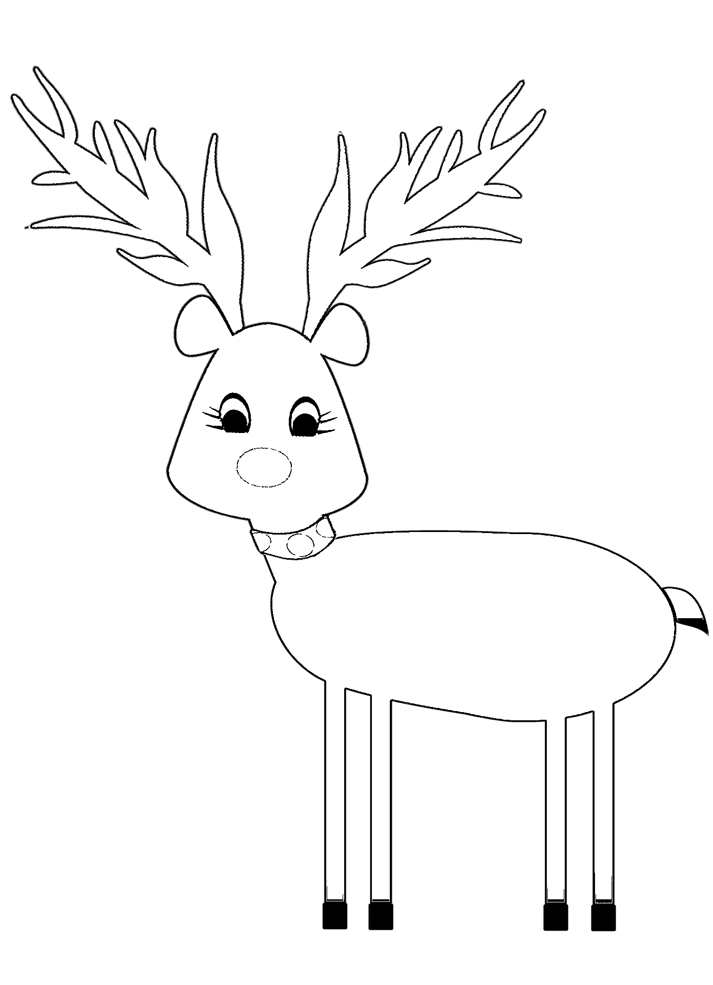 子供のための簡単な鹿の絵ぬり絵
