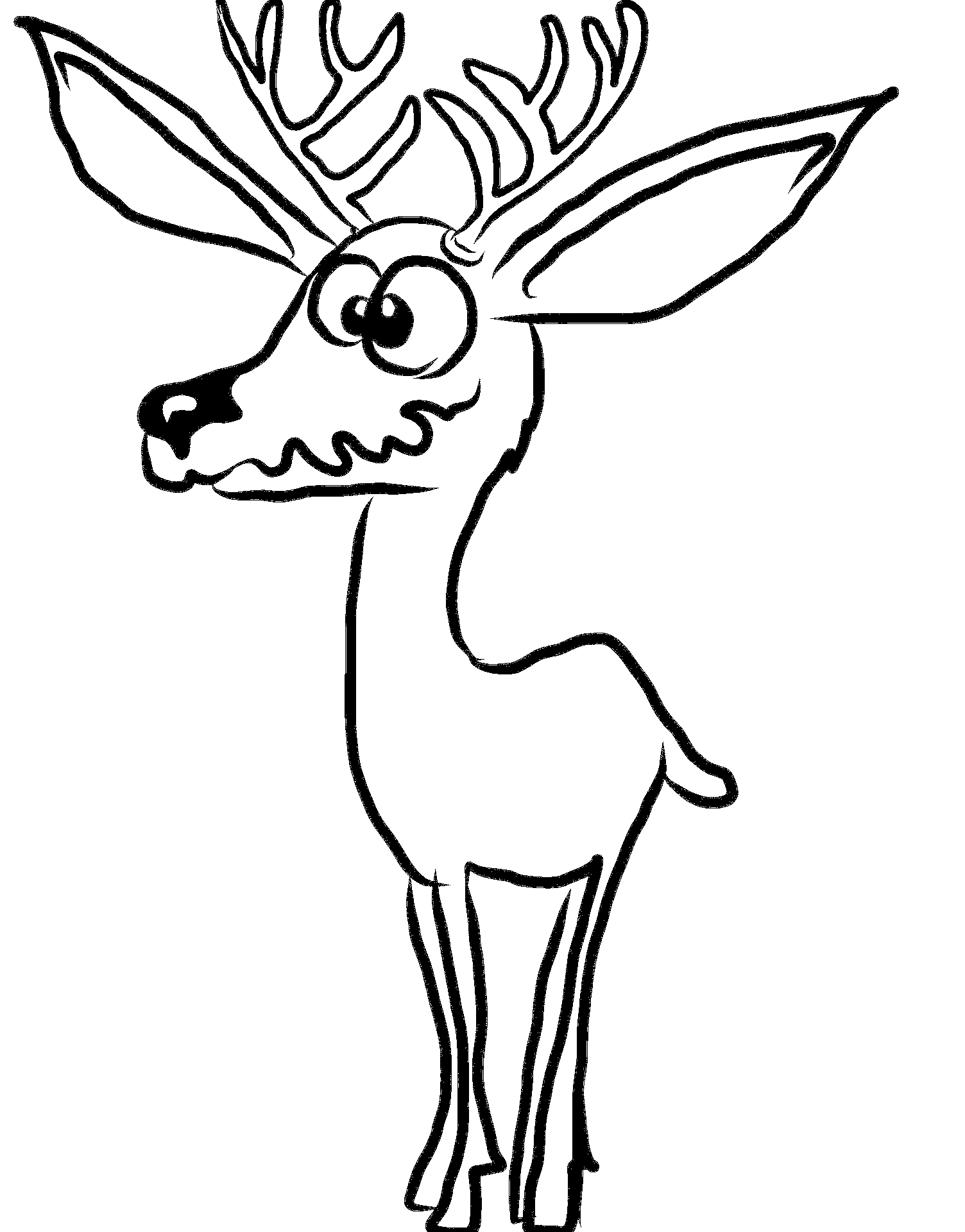Disegno da colorare di cervo umoristico pauroso