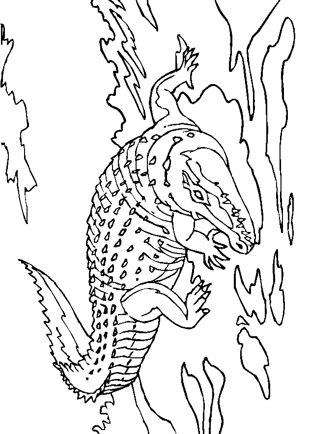 Desenho 2 de crocodilos para imprimir e colorir