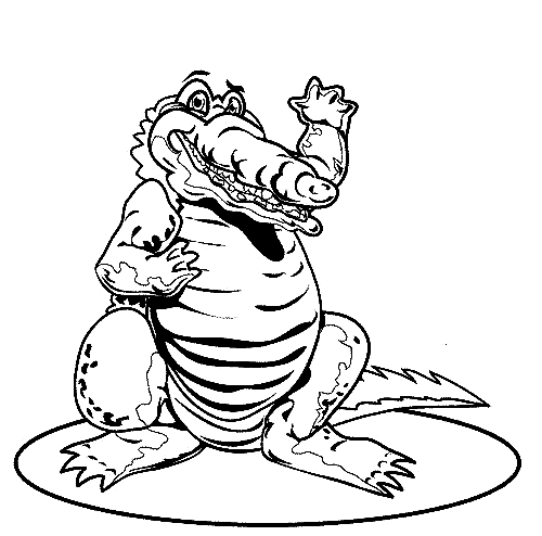 Desenho 5 de crocodilos para imprimir e colorir
