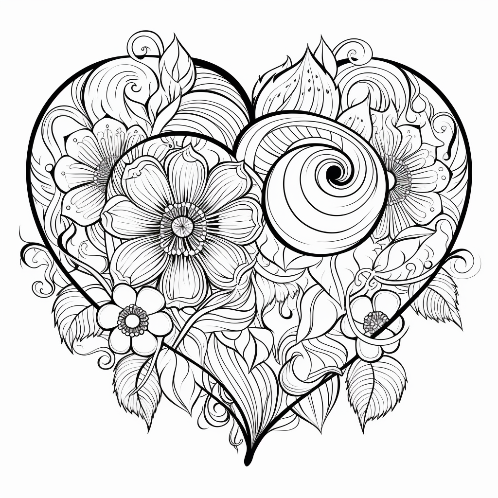Zeichnung von 24 Herzen zum Ausdrucken und Ausmalen