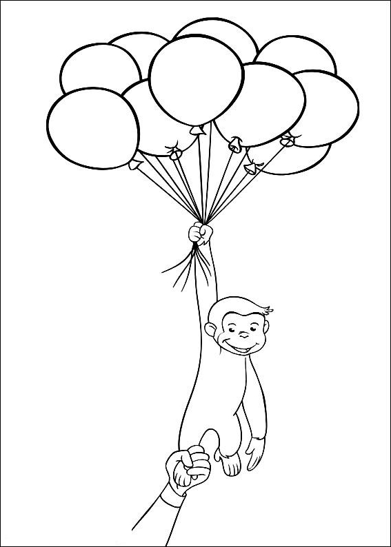 Drawing 7 from Curious George coloring page to print and coloring
