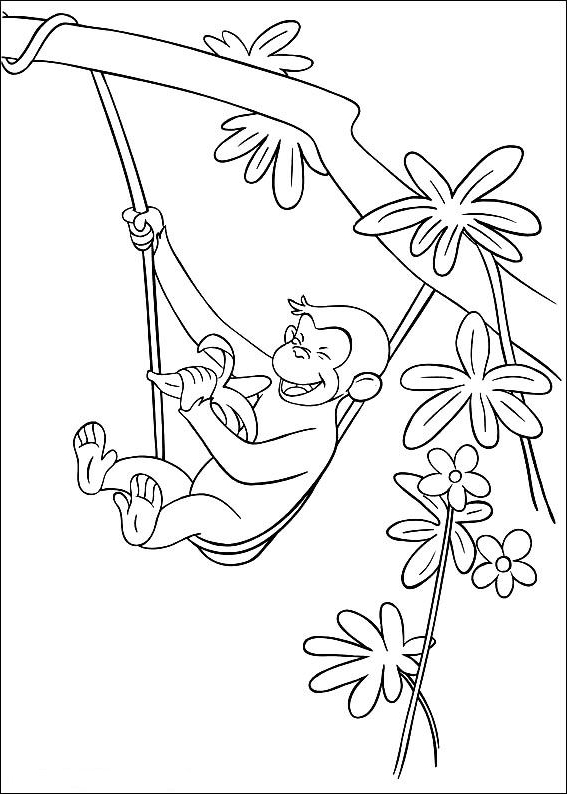 Drawing 8 from Curious George coloring page to print and coloring