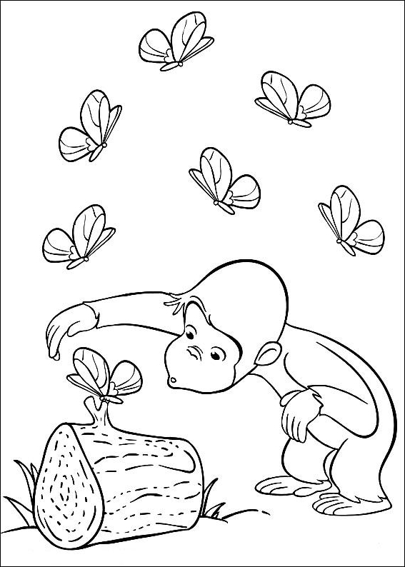 Drawing 15 from Curious George coloring page to print and coloring