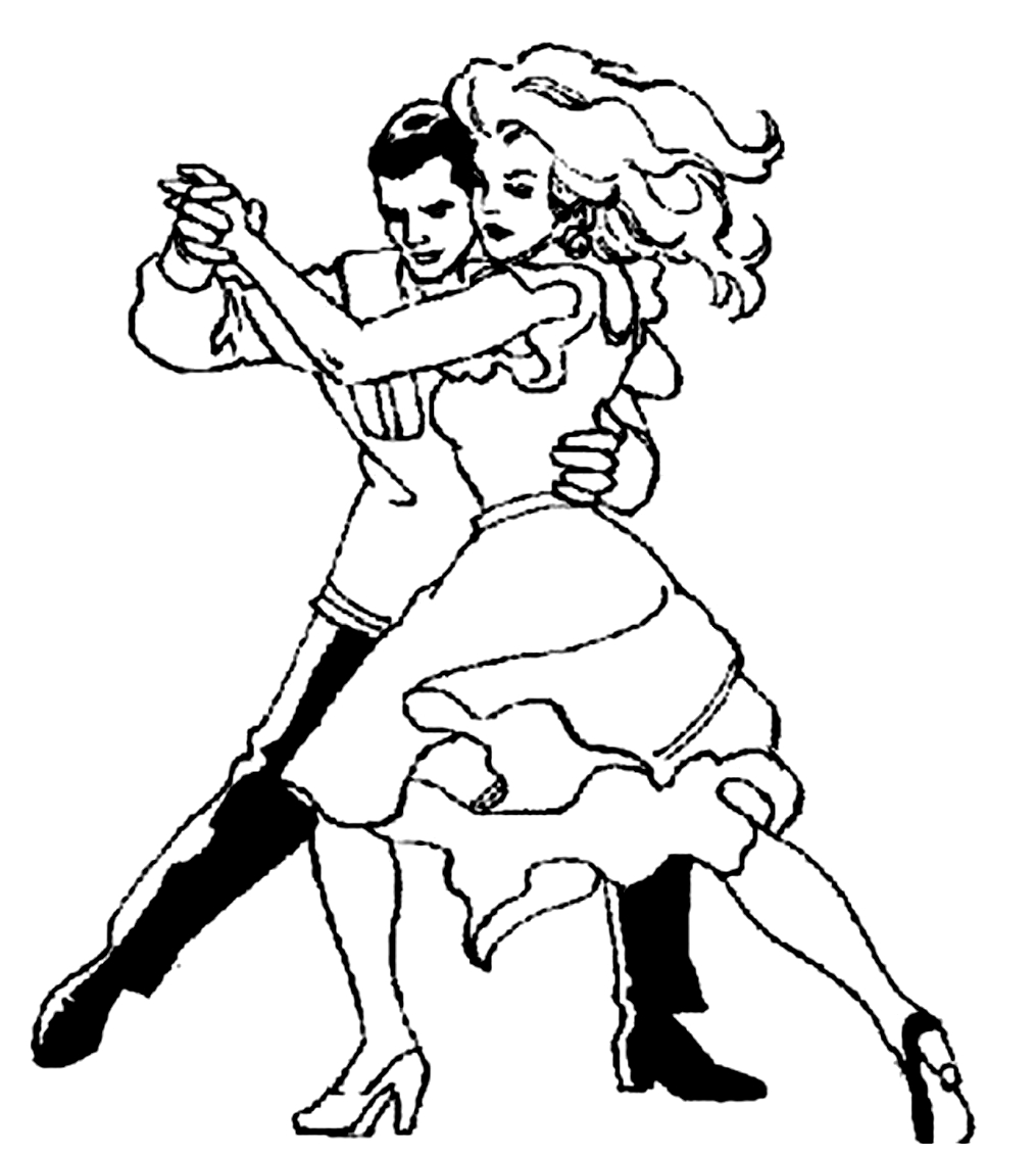 Drawing 3 from Dance coloring page to print and coloring