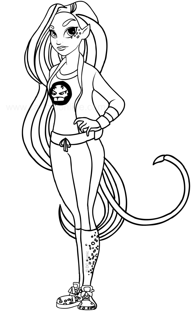 Cheetah (DC Superhero Girls) målarbok för tryckning och färg