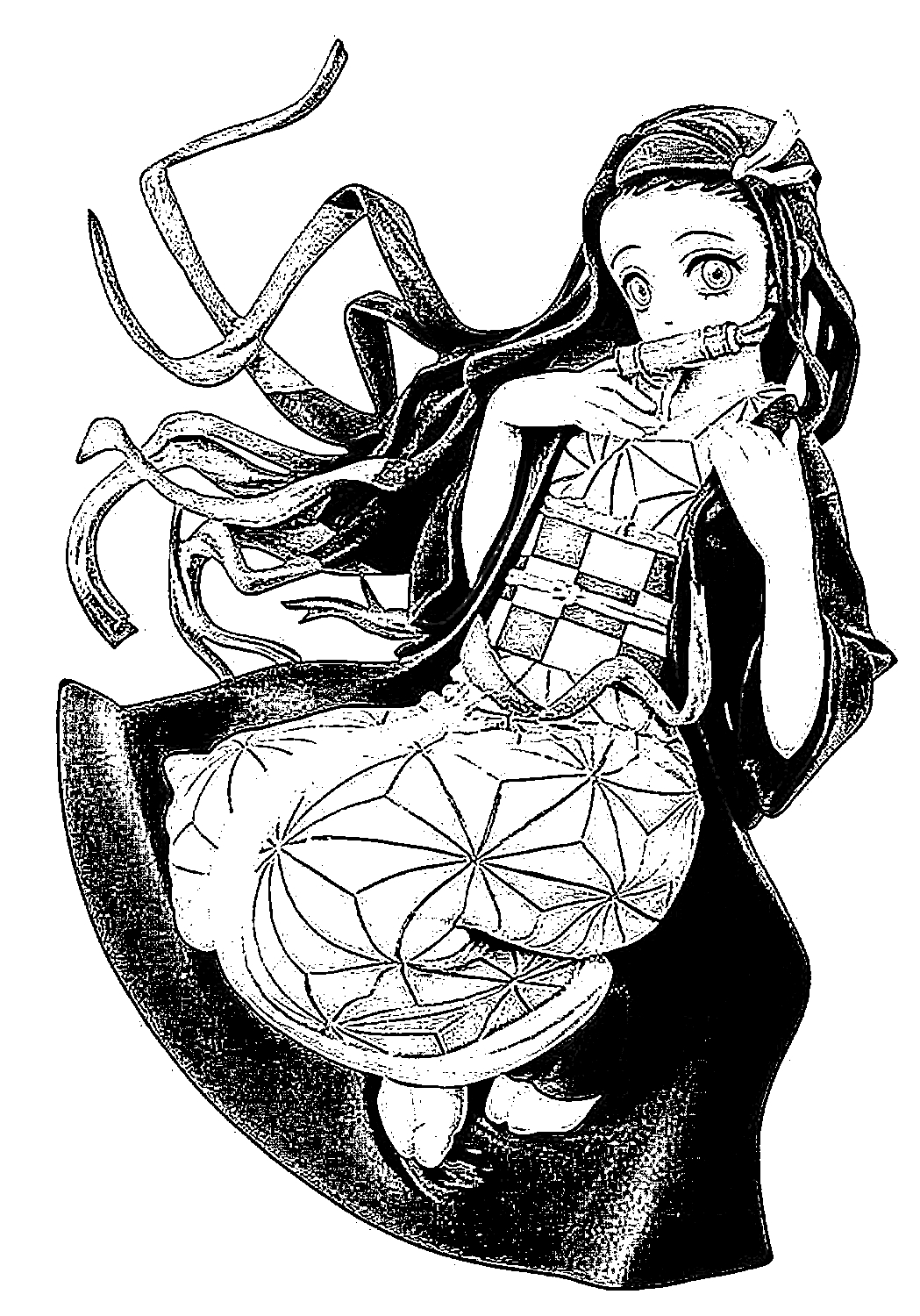 Coloriage de Nezuko Kamado 10 de Demon Slayer  imprimer et colorier